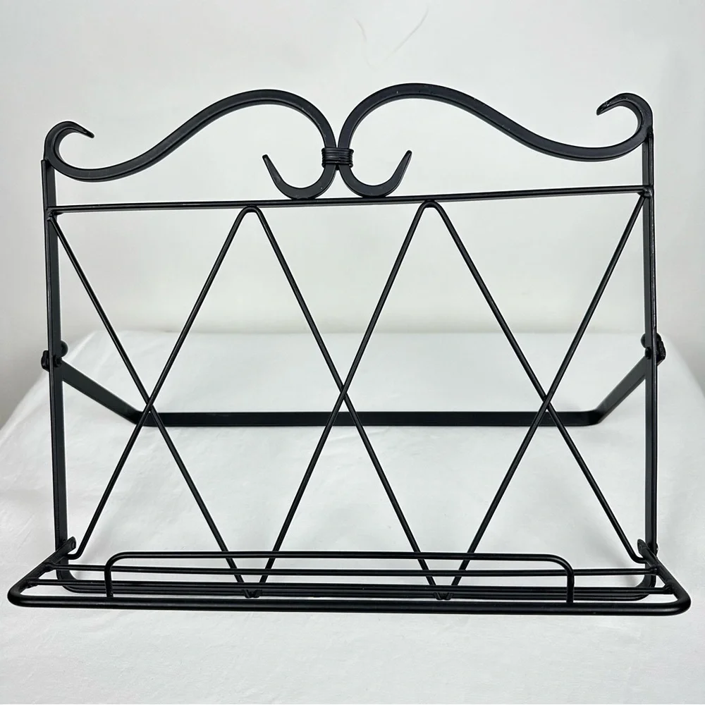 Metal scroll foldable cookbook holder book stand